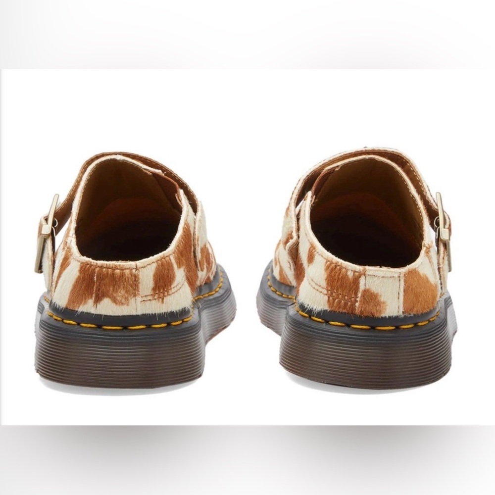 Dr. Martens Brown and White Cowhide Clogs - Picture 3 of 4